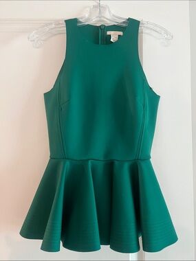 H&M Women’s Emerald Green Peplum Top